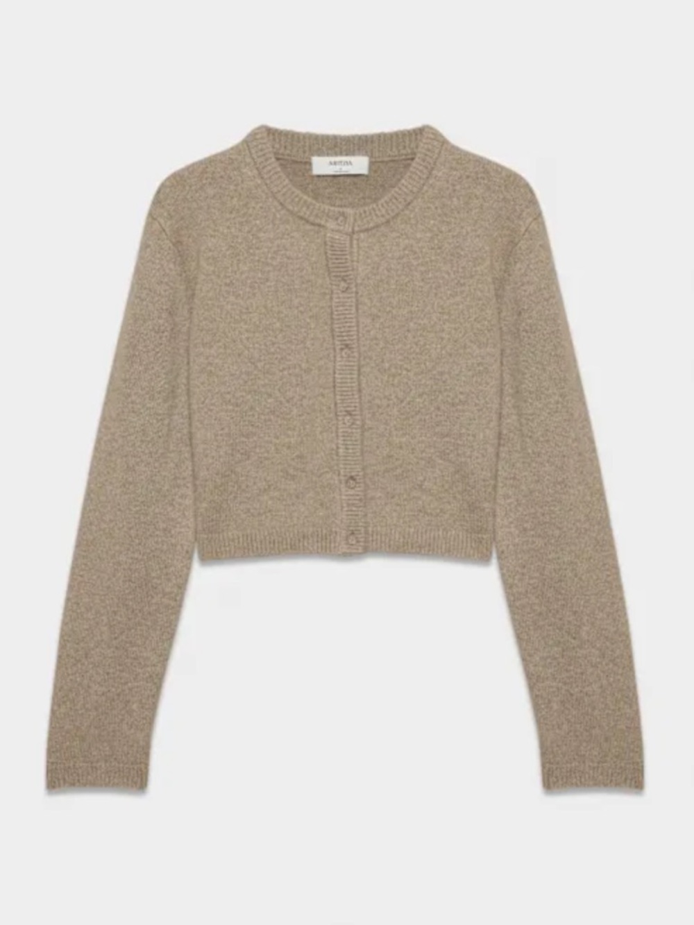 CASHMERE RELAXED CREW CARDIGAN
Color: HEATHER NOMAD TAUPE